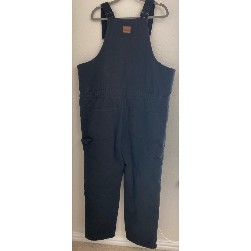 Walls Outdoors Mens XL VTG Black Insulated Duck Canvas Bib Overalls Workwear